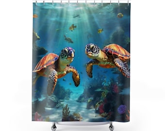 Rideaux de douche tortues de mer