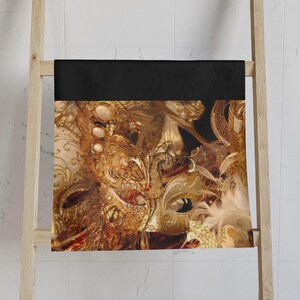 Elegant Masquerade Mardi Gras Masks Hand Towel