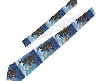 Krampus Checking His List Christmas Necktie