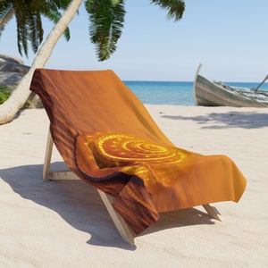 Golden Seashell Beach Towel