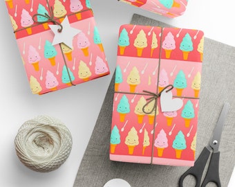 Happy Ice Cream Cones Birthday Wrapping Papers