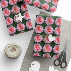 Light Pink Roses Flowers Wrapping Papers