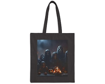 Ghouls und Zombies Halloween Baumwollsegeltuch Einkaufstasche