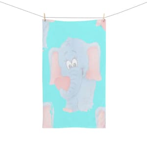 Whimsical Elephant Hand Towel | Cute Baby Bath Towel, Nursery Decor, Baby Shower Gift, Kids Bathroom Accessory, Playful Home Goods