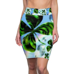 Abalone Klöver Shamrocks Bubbles Regnbågar St. Patrick's Day Dam Pennkjol (AOP)