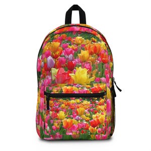 Yellow and Pink Tulips Backpack