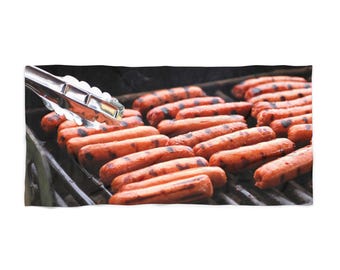 Grillen Hot Dogs Strandtuch