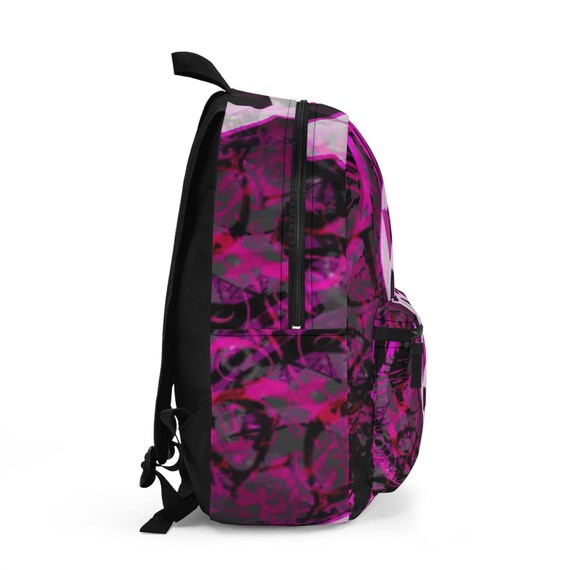 Gothic Girl Skull and Crossbones Hot Pink and Purple Zebra  display picture 2