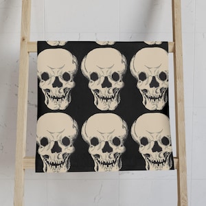 Vintage Gothic Skull Halloween Hand Towel