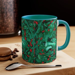 Holly King Yuletide Christmas 11oz Accent Mug
