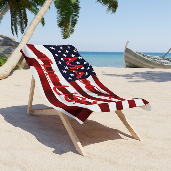 Made in the USA American Flag Forth of July Beach Towel - Etsy
