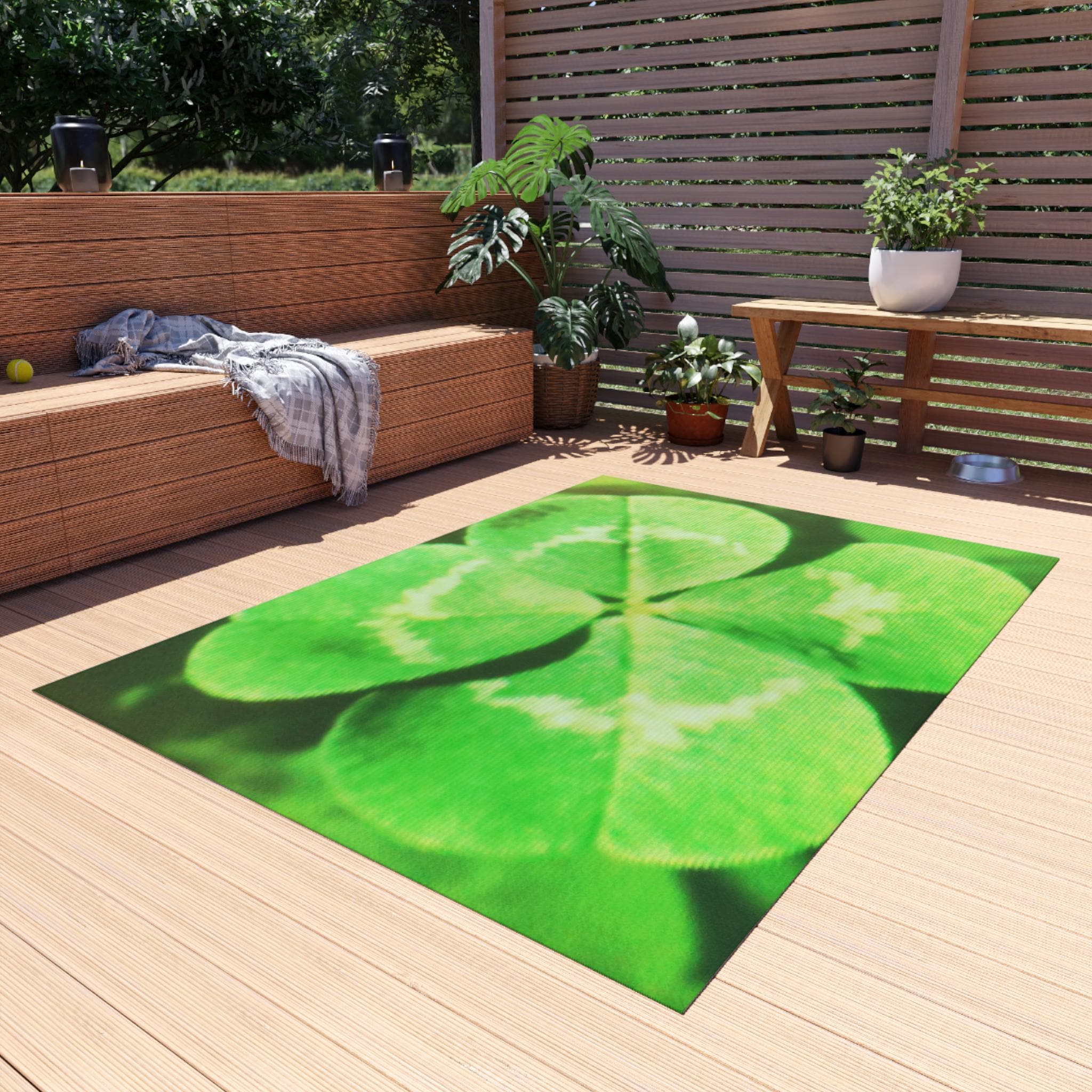Lucky Four Leaf Clover St. Patrick's Day Outdoor Rug - Etsy UK