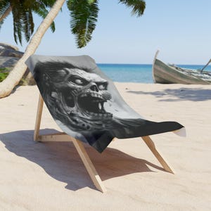 Black and White Horror Zombie Halloween Body or Beach Towel
