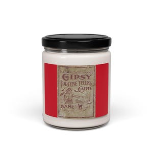 Bougie de soja parfumée Halloween vintage gitane du jeu de cartes, 9 oz