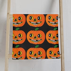 Vintage Jack-o'-lantern pompoen halloween handdoek