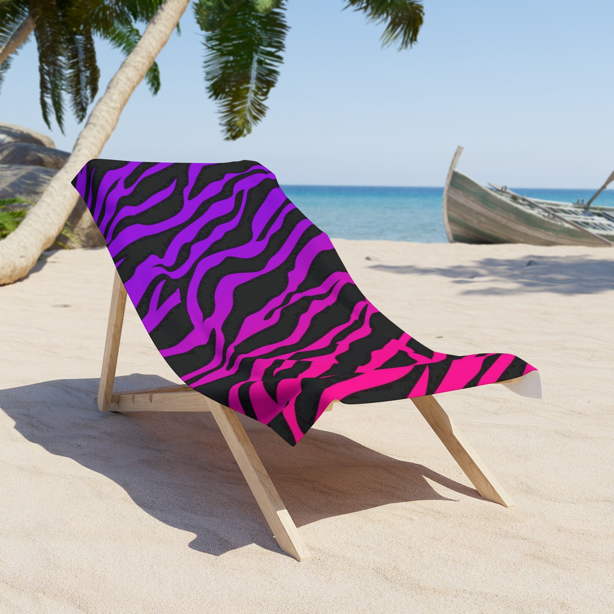 Purple and Magenta Zebra Stripes Beach Towel - Etsy