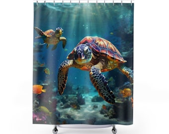 Rideaux de douche tortues de mer