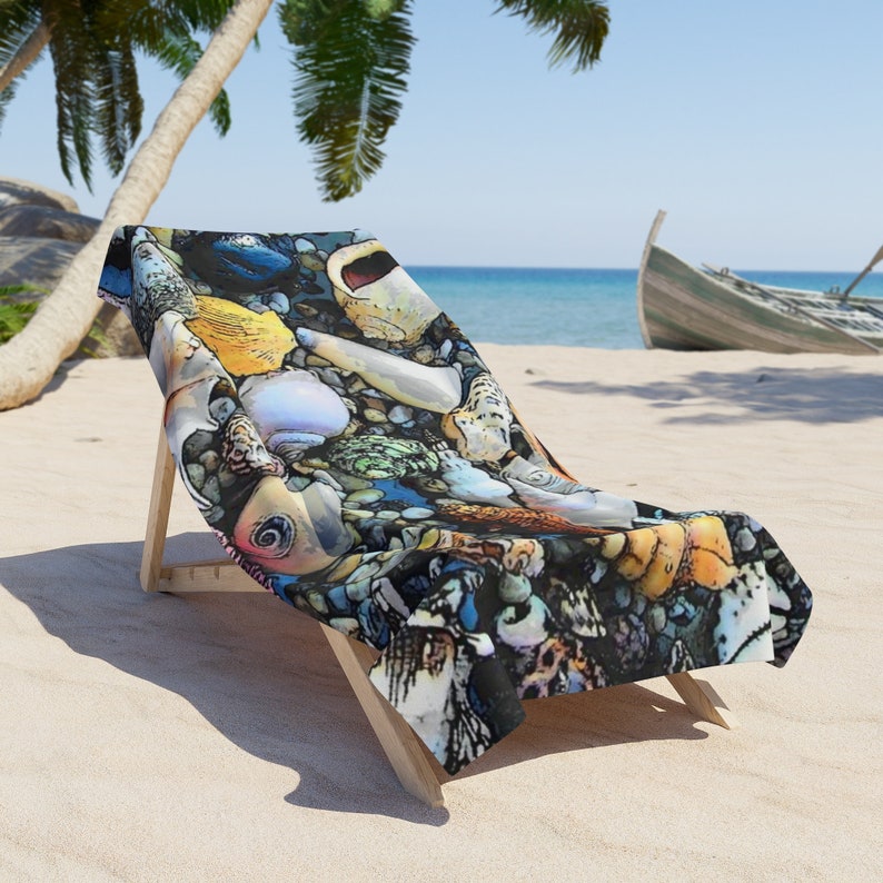 Aqua Shell Beach Towel