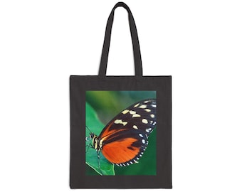 Butterflies and Flowers Cotton Canvas Tote Bag