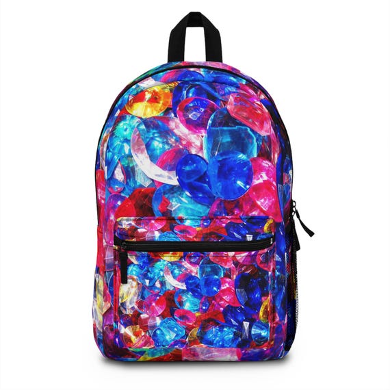Vibrant Colorful Gems Backpack - Etsy display picture 3
