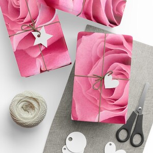 Pink Roses Flowers Wrapping Papers
