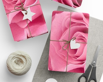 Pink Roses Flowers Wrapping Papers
