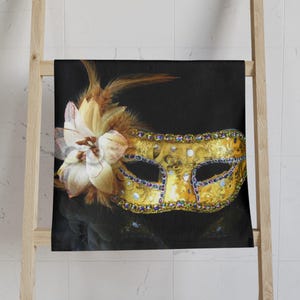 Masquerade Mardi Gras Mask Hand Towel
