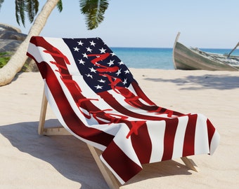 Gemaakt in de VS Amerikaanse vlag Forth of July strandlaken