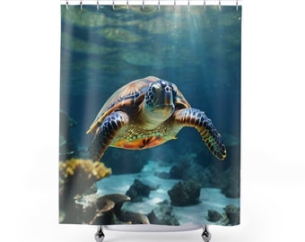 Rideaux de douche tortue de mer