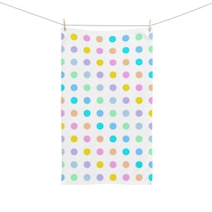 Colorful Polka Dot Hand Towel, Fun Kitchen Towel, Bathroom Decor, Gift for Her, Spring Decor, Baby Shower Gift