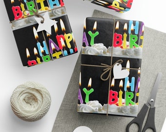 Happy Birthday Candles Wrapping Papers