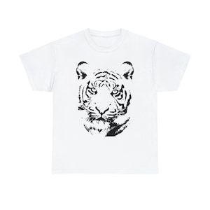 Unisex Heavy Cotton Tee. Tiger black graphic