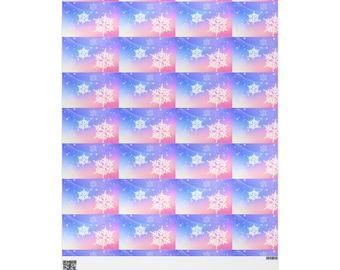 Pastel Background White Snowflakes Christmas Wrapping Papers
