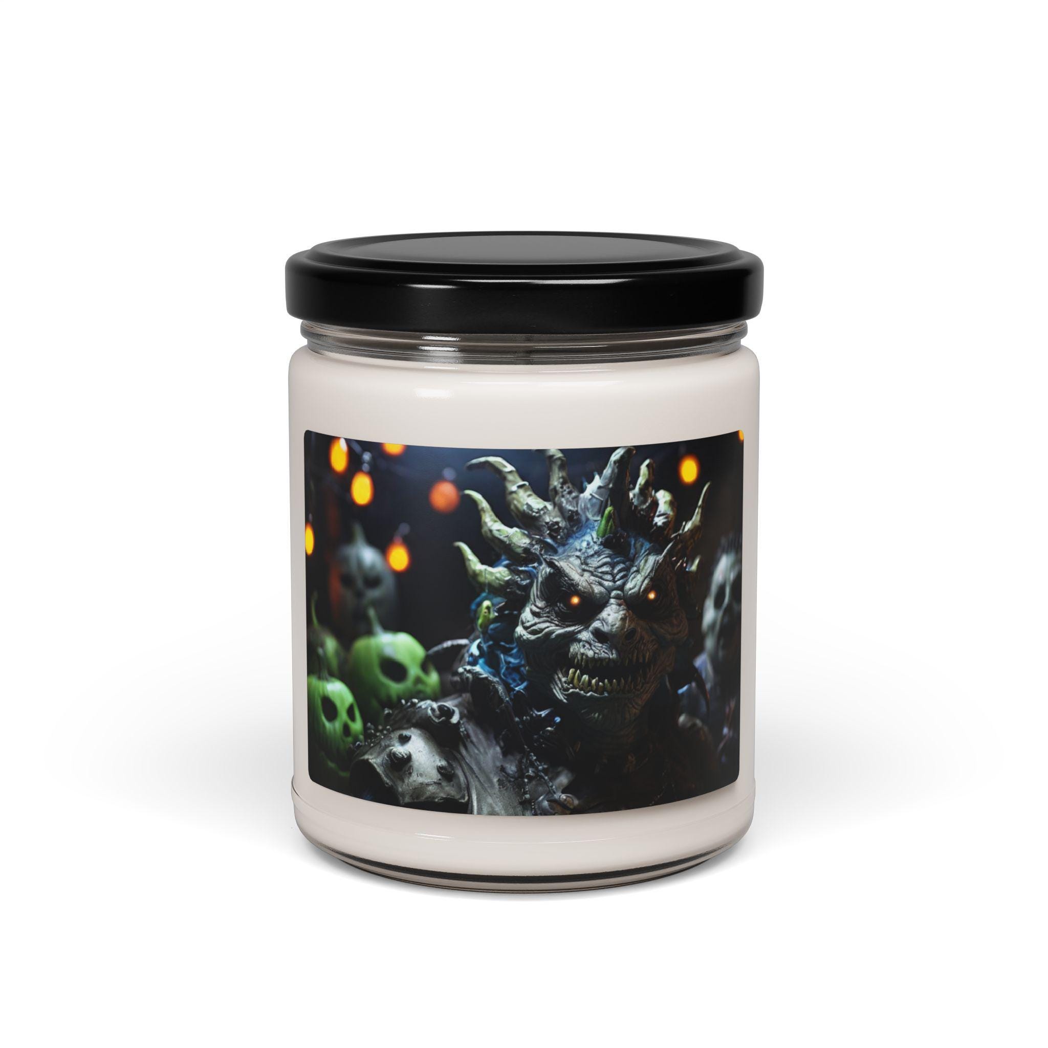 Scary Monster With Green Jack-o'-lanterns Halloween Scented Soy Candle ...