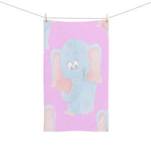 Cute Elephant Hand Towel, Nursery Decor, Baby Shower Gift, Kids&#39; Bathroom Towel, Fun Animal Towel