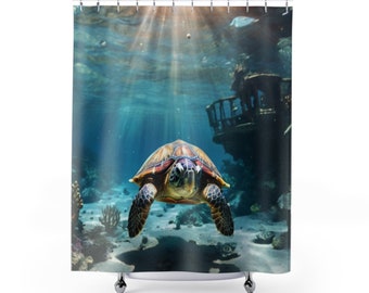 Rideaux de douche tortue de mer