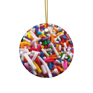 Enfeite de Natal de Cerâmica com Granulados Multicoloridos, 4 Formas