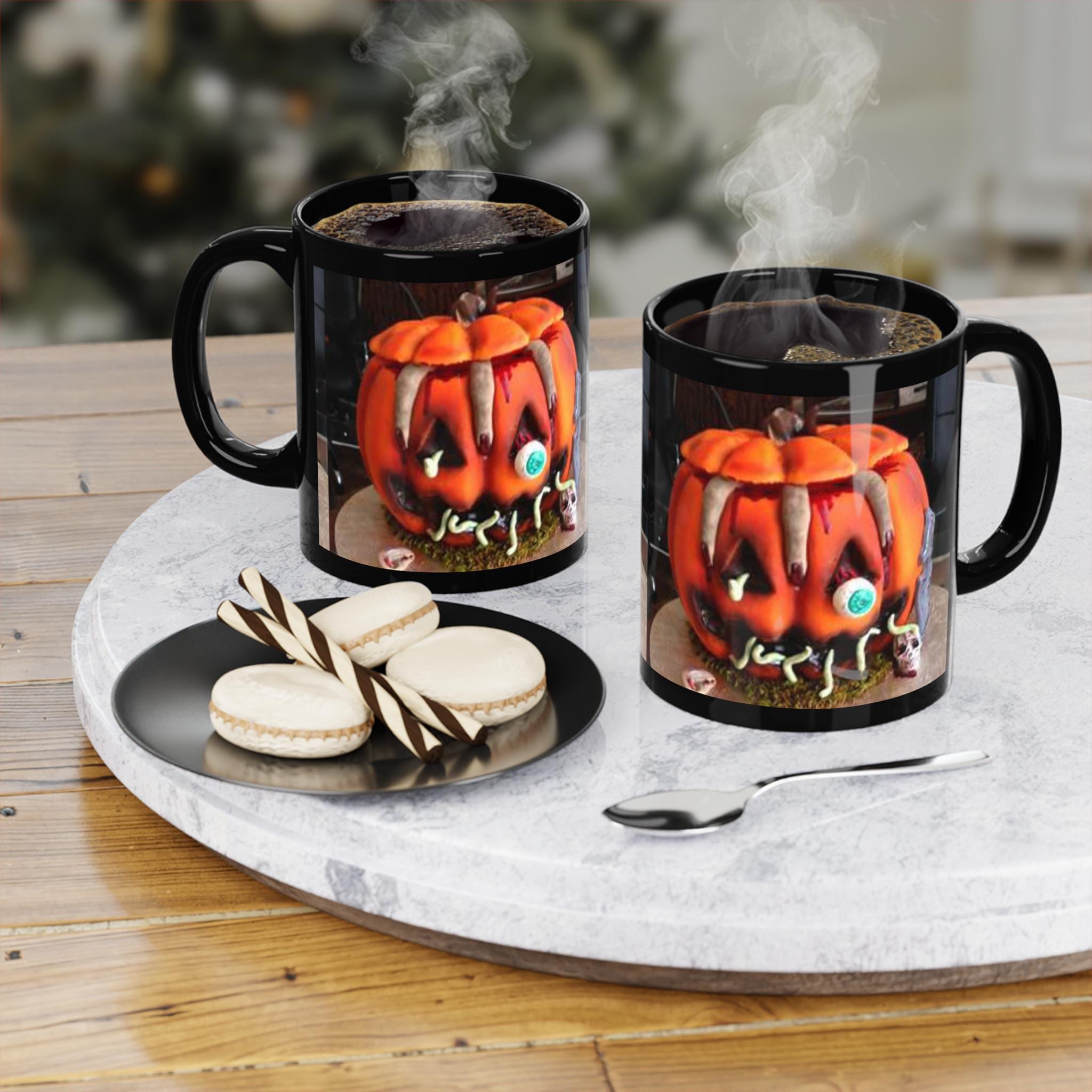 Grotesque Jack-o'-lantern Cake Halloween Black Coffee Mug, 11oz - Etsy