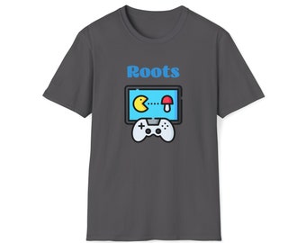 Unisex Softstyle T-Shirt. Roots video game logo