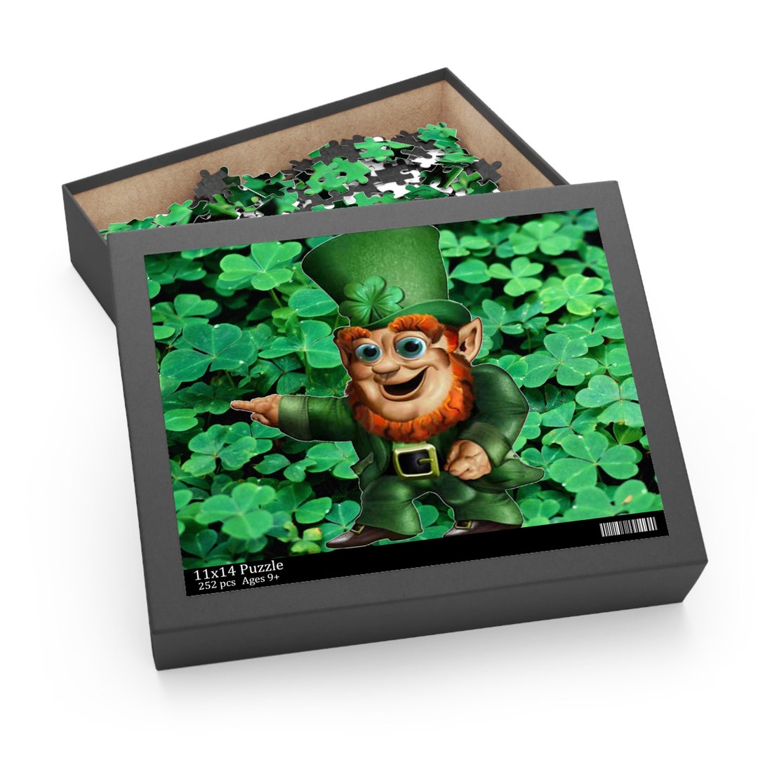 Laughing Leprechaun Shamrocks Clovers St. Patrick's Day Puzzle