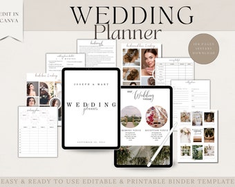 160 + Page Wedding Planner Template | Wedding Planner | Wedding Checklists | Wedding Planning | Wedding Template