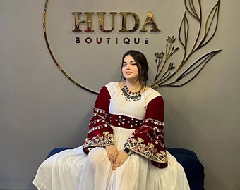 Afghan Dress: Floral Splendor and Elegance" Traditional Dress | Afghan Women Dress | Afghan Clothes | Afghani dress
