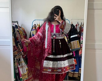 Afghani Dress Afghan Traditional Handmade  Afghan Women kuchi Girl With Afghan Handmade Wedding Afghan Eid Style Embroidery Clothes Afghani