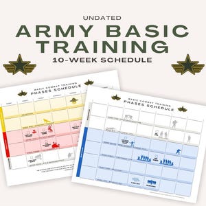 陸軍基礎訓練スケジュールと兵士とその家族のためのカウントダウンカレンダー｜デジタルダウンロード｜日付未定