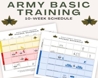 Army Basic Training Schedule and Countdown Calendar for Soldiers and Families | Digital Download | Undated