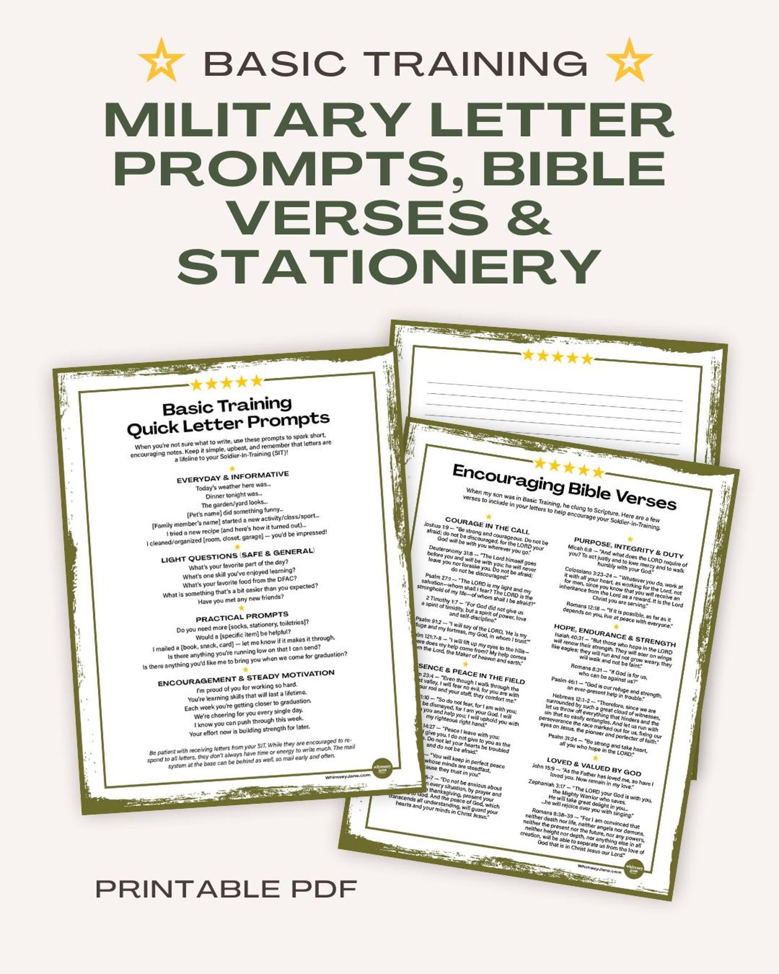 Army Basic Training Letter Ideas & Prompts - Etsy