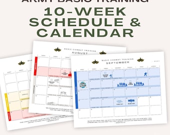 Army Basic Training Canva Calendar | Editable Schedule & Countdown Template for Soldiers and Military Families