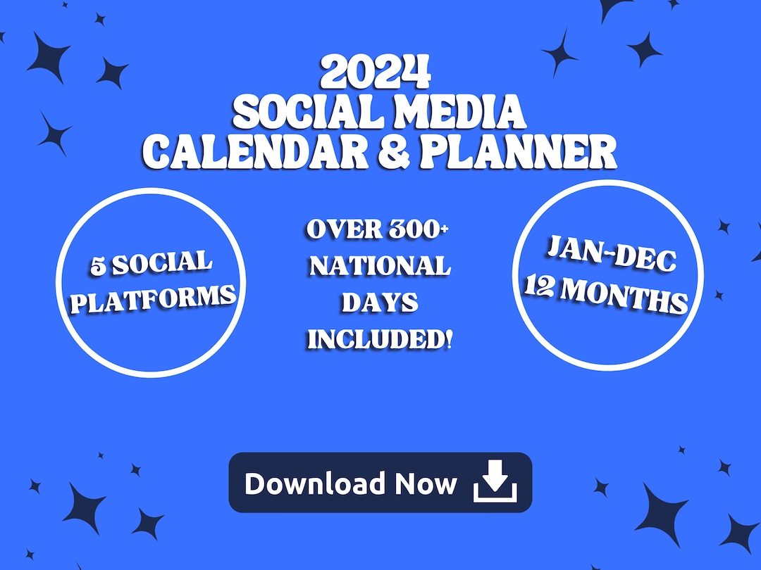 2024 UK Social Media Calendar & Planner Over 300 National Etsy
