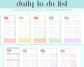 Minimalist to Do List | Printable PDF | Planner Page | Template | Daily ...