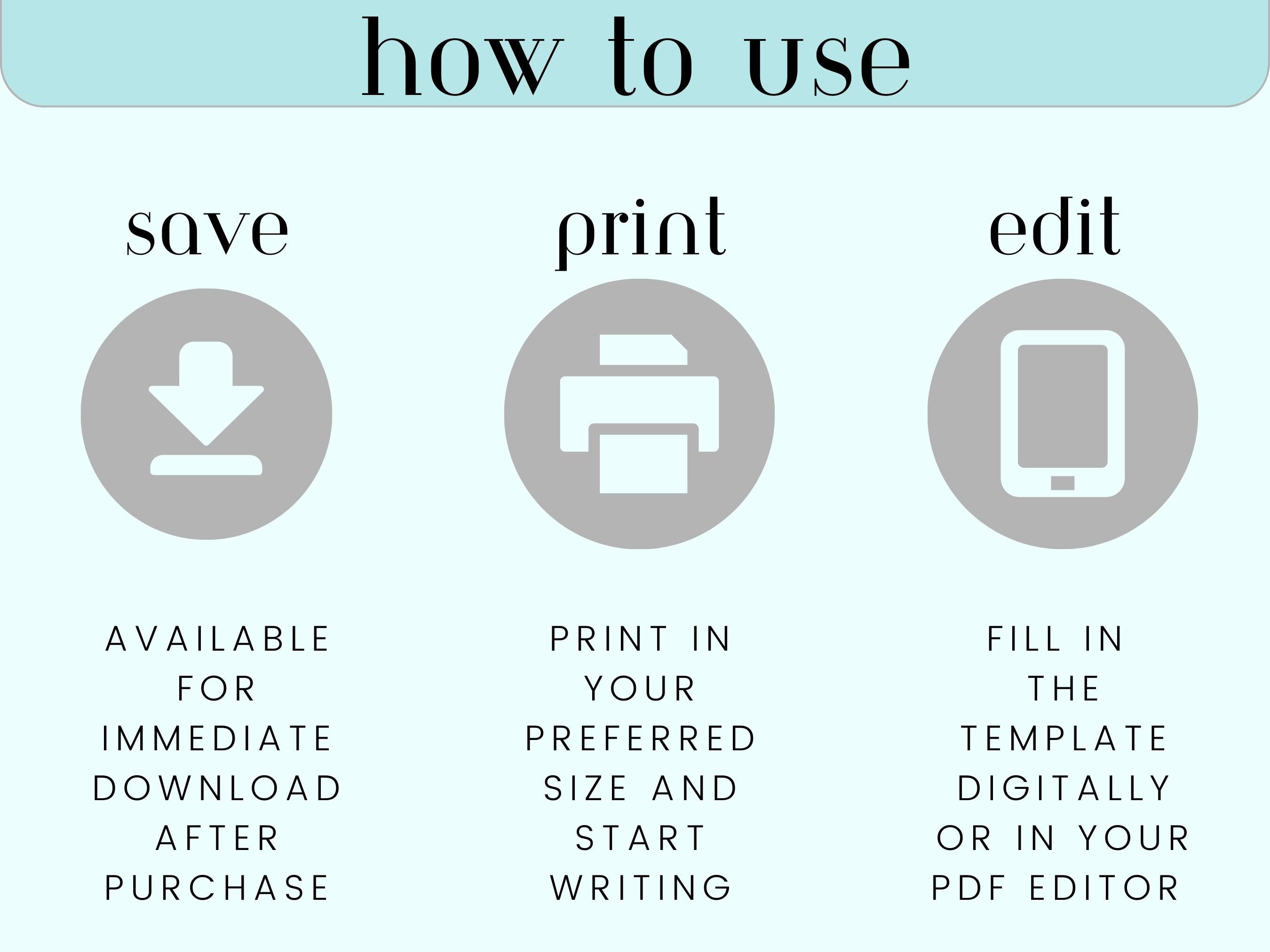 Daily Minimalist to Do List | Printable PDF | Planner Page | Sunday ...